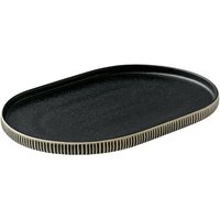 Playground Nara Black & White Oval Plates 300x200mm (6 Pack)