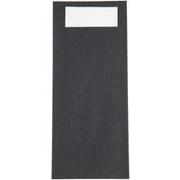 Europochette Black Cutlery Pouch with White Napkin (Pack of 500)
