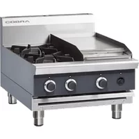 Cobra C6C-B 600mm Two Burner / Griddle Gas Cooktop - Bench Model NAT