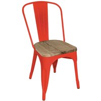 Bolero Bistro Side Chairs with Wooden Seat Pad Red (Pack of 4)