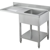 Chefs Range STD02D-146R1C 1400mm Dishwasher sink left hand drainer with mixer tap & waste fittings