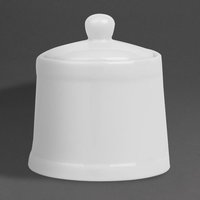 Olympia Whiteware Pier Sugar Bowls with Lids 250ml (6 Pack)
