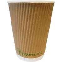 Kraft 12oz Ripple Compostable Cup X 500