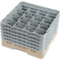 Cambro Camrack Beige 16 Compartments Max Glass Height 257mm