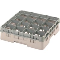 Cambro Camrack Beige 16 Compartments Max Glass Height 114mm