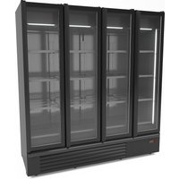 CombiSteel Refrigertor 4 Glass Doors Black 1850L