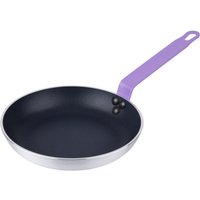 Hygiplas Aluminium Non-Stick Teflon Platinum Plus Frying Pan with Purple Handle 24cm