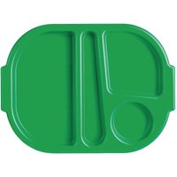 Olympia Kristallon Large Polypropylene Compartment Food Trays Green 374mm