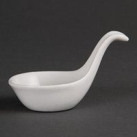 Olympia Whiteware Miniature Spoon Shape Dipping Bowls 57x 57mm (12 Pack)