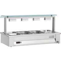 INOMAK Counter Top Bain Marie With Sneeze Guard 4x GN1/1 MEV614