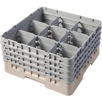 Cambro Camrack Beige 9 Compartments Max Glass Height 257mm