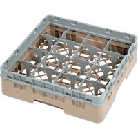 Cambro Camrack Beige 16 Compartments Max Glass Height 92mm