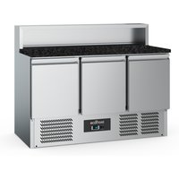 Ecofrost Three-Door Pizza Counter with 8 x 1/6 GN Top - 402 L