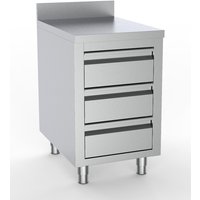 700 WORKTABLE WITH 3 DRAWERS WITH UPSTAND 500