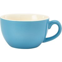 Genware Porcelain Blue Bowl Shaped Cup 25cl/ 8.75oz - Pack of 6
