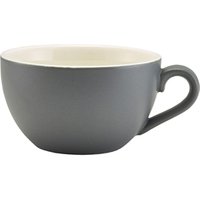 Genware Porcelain Matt Grey Bowl Shaped Cup 17.5cl/ 6oz - Pack of 6