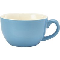 Genware Porcelain Blue Bowl Shaped Cup 17.5cl/ 6oz - Pack of 6