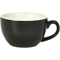 Genware Porcelain Black Bowl Shaped Cup 17.5cl/ 6oz - Pack of 6