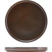 Terra Porcelain Rustic Copper Low Presentation Plate 25cm - Pack of 6