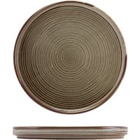 Terra Porcelain Grey Low Presentation Plate 25cm - Pack of 6