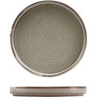Terra Porcelain Grey Low Presentation Plate 18cm - Pack of 6