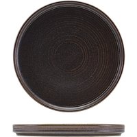 Terra Porcelain Black Low Presentation Plate 25cm - Pack of 6