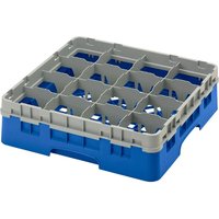 Cambro Camrack Blue 16 Compartments Max Glass Height 279mm