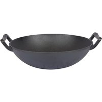 Dexam School of Wok Pre-Seasoned Cast Iron Flat Base Wok 300mm