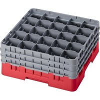 Cambro Camrack Red 25 Compartments Max Glass Height 197mm