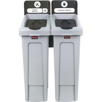 Rubbermaid Slim Jim Two Stream Recycling Station 2x 87Ltr