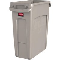 Rubbermaid Slim Jim Bin with Venting Channels Beige 60Ltr