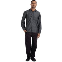 Chef Works Urban Detroit Long Sleeve Denim Shirt Black XL