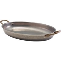 GenWare Vintage Steel Oval Dish 34 x 23cm - Pack of 3