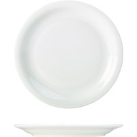 Genware Porcelain Narrow Rim Plate 22cm/ 8.5" - Pack of 6