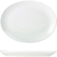 Genware Porcelain Oval Plate 24cm/ 9.5" - Pack of 6