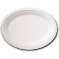 10" White Bagasse Oval Plate