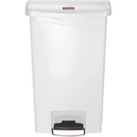 Rubbermaid Slim Jim Front Step-On Pedal Bin White 50Ltr