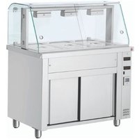 INOMAK Bain Marie With Heated Cupboard And Glass Canopy 3 x GN1/1 MIV711