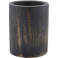 GenWare Black Wash Acacia Wood Cutlery Cylinder