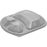 36oz 3 Compt Clear Lid (L)255 (W)190 (H)20mm