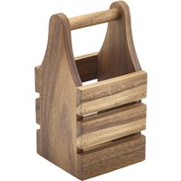 Acacia Wood Cutlery Holder 10 x 10 x 20cm
