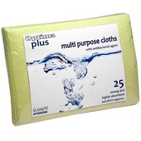 Optima Plus 759b Super Absorbent Anti-bacterial Cloths - Yellow (6 Packs of 25)