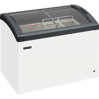 Elcold FOCUS 106 GREY Sliding Curved Glass Lid Chest Freezer
