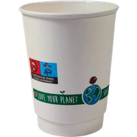 8oz Pc Compostable Double Wall White/printed Cup