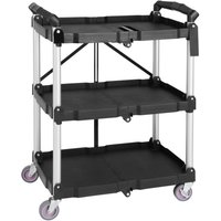 Vogue 3 Tier PP Folding Trolley Black Small
