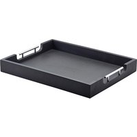 GenWare Solid Black Butlers Tray with Metal Handles 50 x 39.5cm