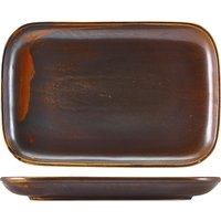 Terra Porcelain Rustic Copper Rectangular Plate 34.5 x 23.5cm - Pack of 6