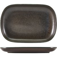 Terra Porcelain Black Rectangular Plate 24 x 16.5cm - Pack of 12