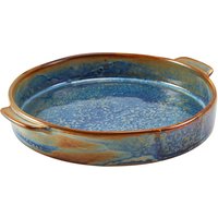 Terra Porcelain Aqua Blue Round Eared Dish 20.3cm - Pack of 6