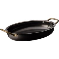Utopia Vintage Steel Oval Dishes Black 245x175mm (6 Pack)